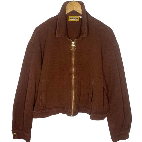 Big Bud Press Ricky Jacket Brown Unisex Size Medium Casual Minimalist Textured - Picture 1 of 9
